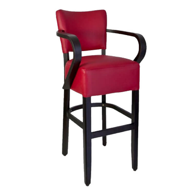 Horeca Bar Chair – Tara –  With Armrest Bordeaux