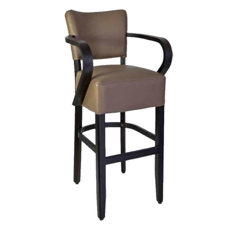 Horeca Bar Chair – Tara – With Armrest Taupe