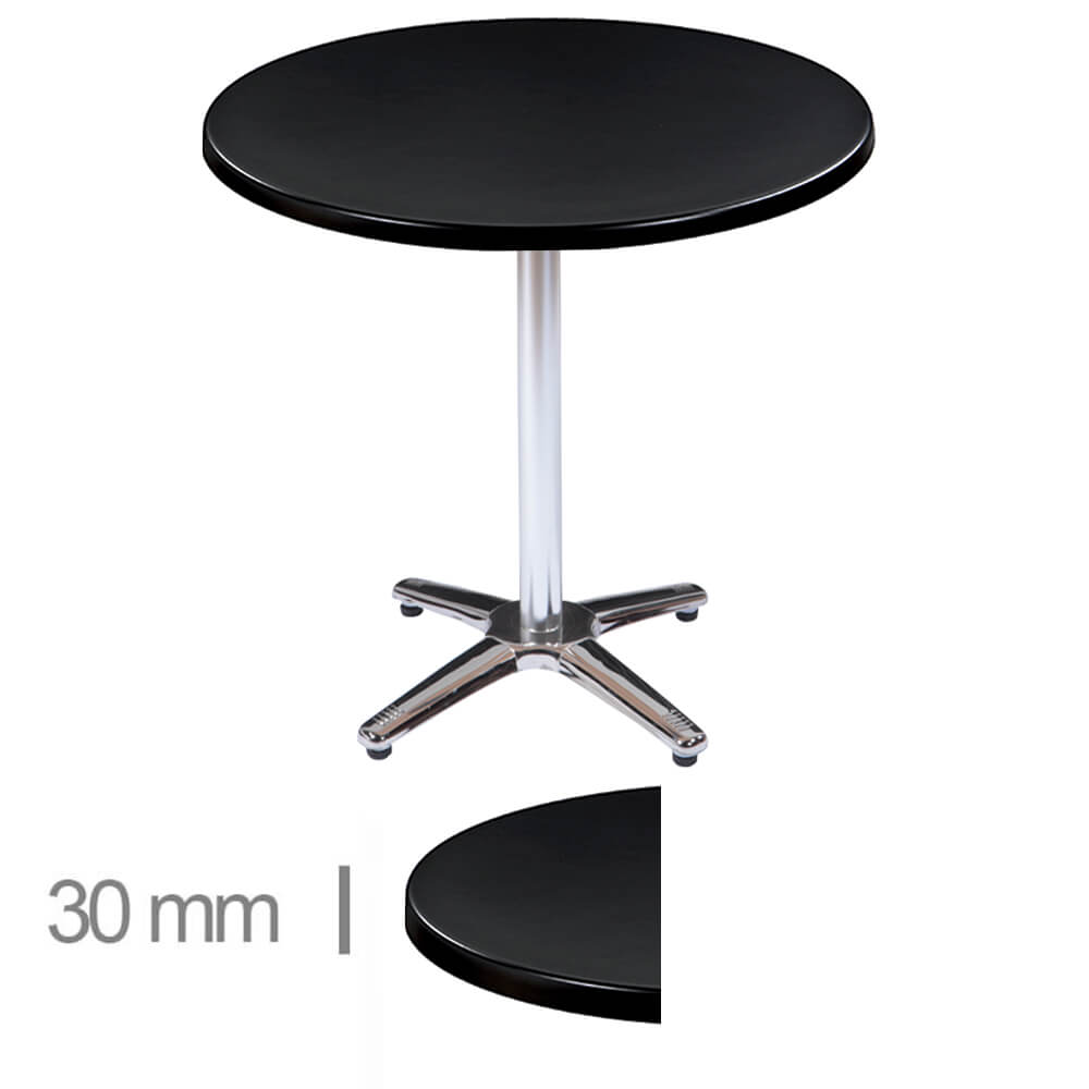 Horeca Round Terrace Table – Werzalit Black – 70 Cm