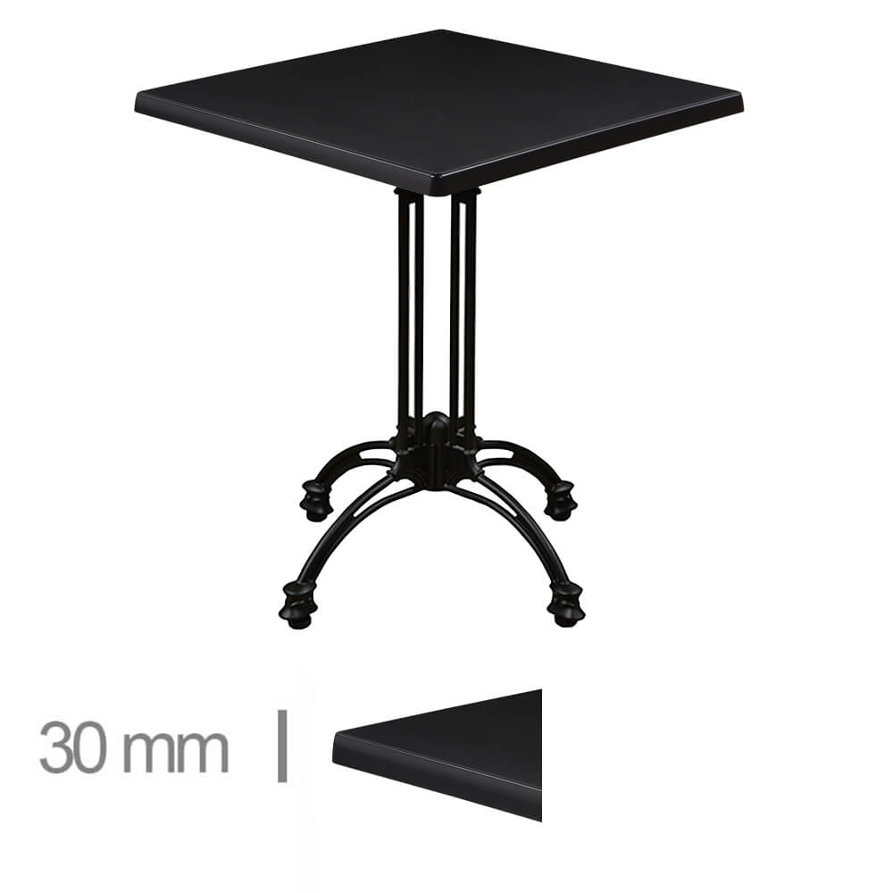 Horeca Terrasse Tisch – Werzalit Schwarz – 60×60 Cm