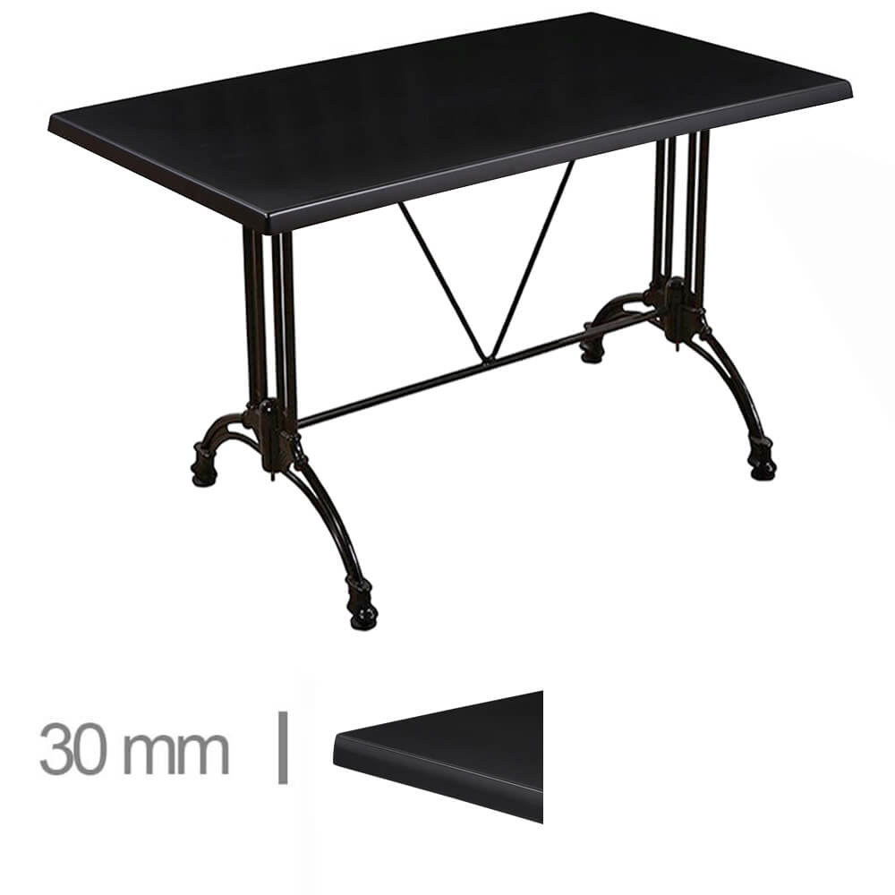 Horeca Terrace Table – Werzalit Black – 70×120 Cm