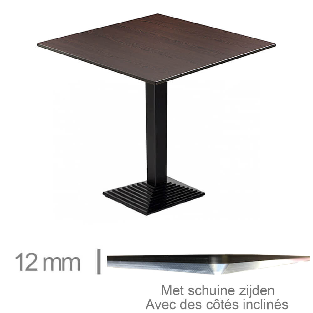 Horeca Tisch – Kompakt Wenge – 69×69 Cm Mit Basis