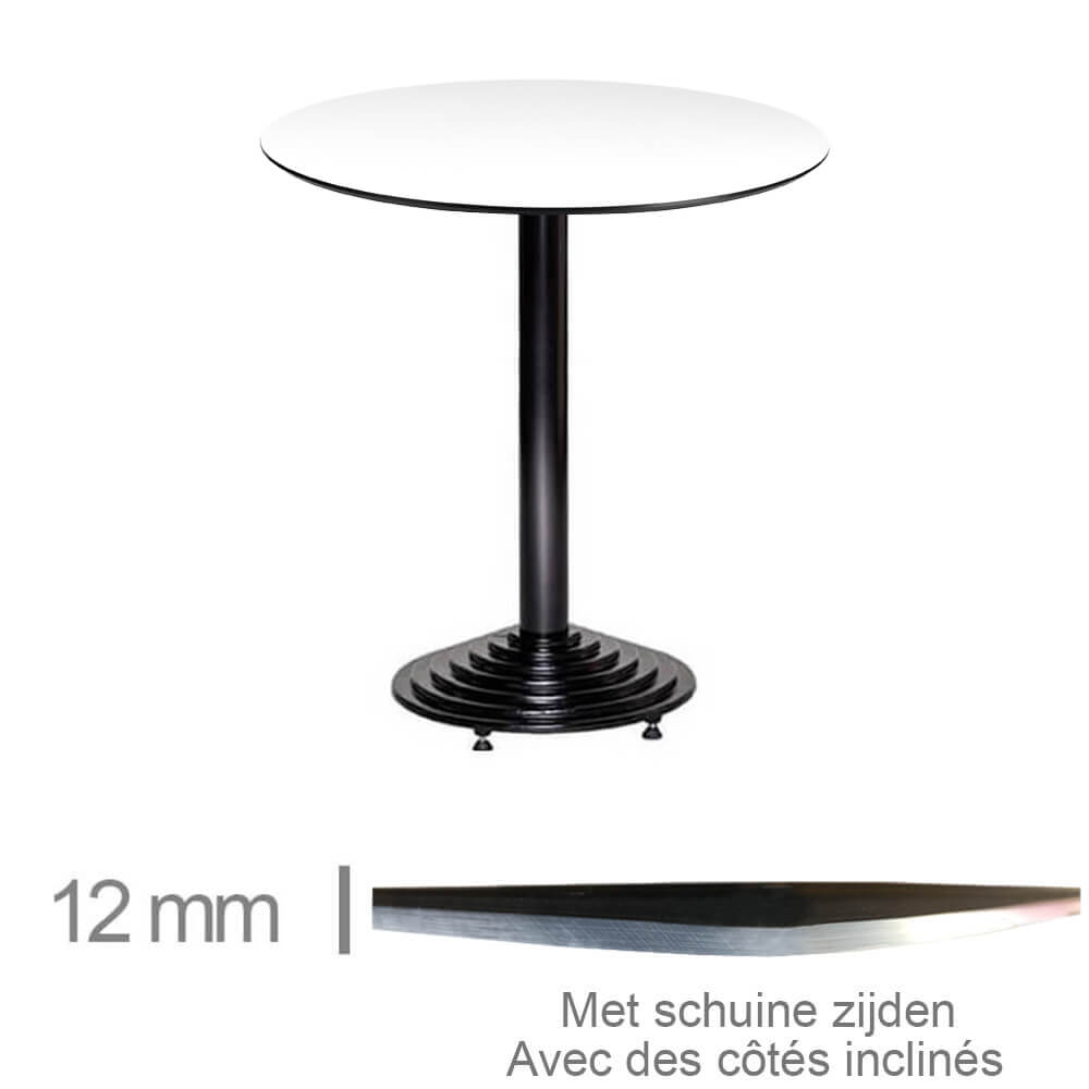 Horeca Runder Tisch – Kompakt Weiss – 69 Cm Mit Basis