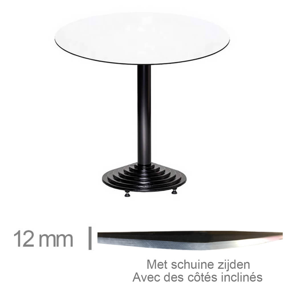 Horeca Runder Tisch – Kompakt Weiss – 69 Cm Mit Basis
