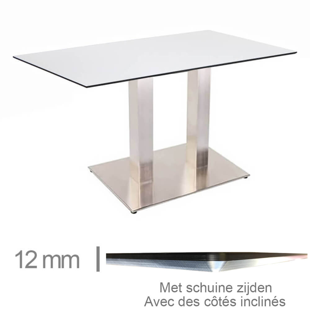 Table De Café, Restaurant Et Horeca – Compact Blanc – 69×120 Cm Avec Pied
