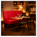 Horeca-Eetbank-ECO-ROME-Rood-Kunstleer