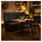 Horeca-Eetbank-ECO-ROME-Zwart-Kunstleer