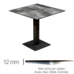 Horeca Tisch - Kompakt Beton - 69x69 Cm Mit Basis
