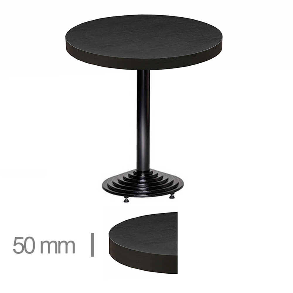 Horeca Runder Tisch – Dublin Schwarz – 60 Cm Mit Basis