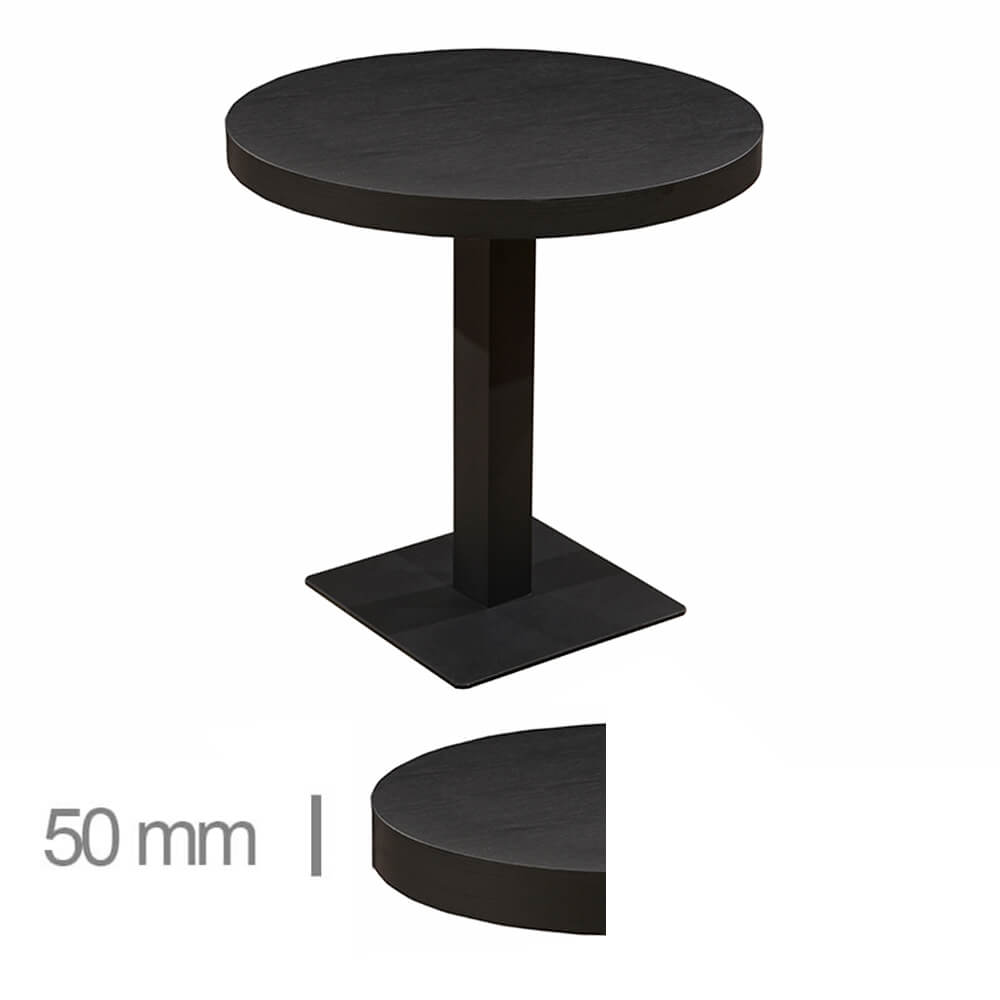 Horeca Round Table – Dublin Black – 60 Cm With Base