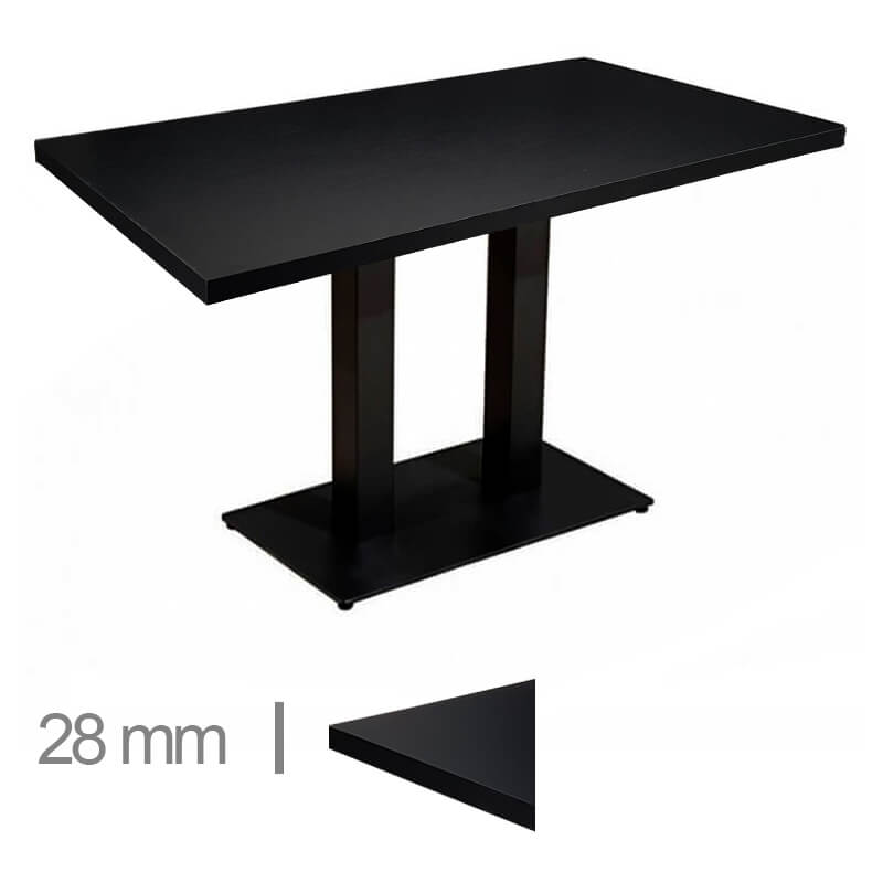Horeca Tisch – Madrid Schwarz – 70×120 Cm Mit Basis