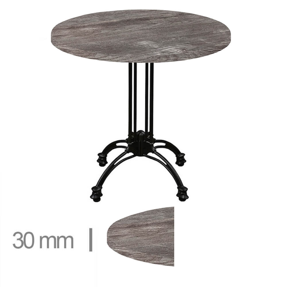 Horeca Round Terrace Table – Werzalit Old Pine – 70 Cm