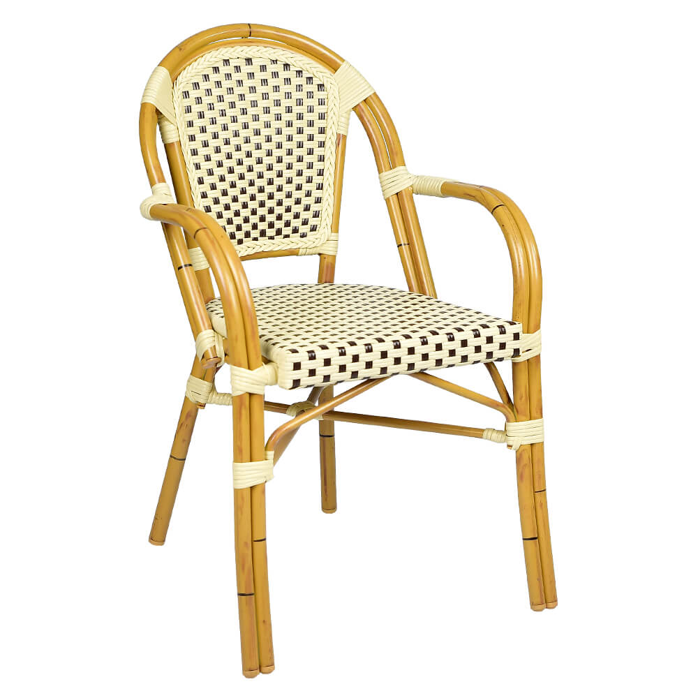 Horeca Stackable Terrace Chair – Cf401 – Bamboo With Armrest