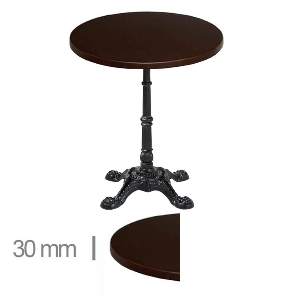 Horeca Round Terrace Table – Werzalit Wenge – 60 Cm