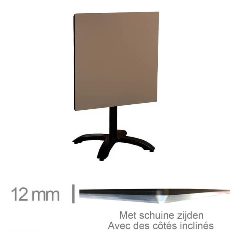Horeca Tisch mit Klapprahmen – Kompakt Taupe – 69×69 cm