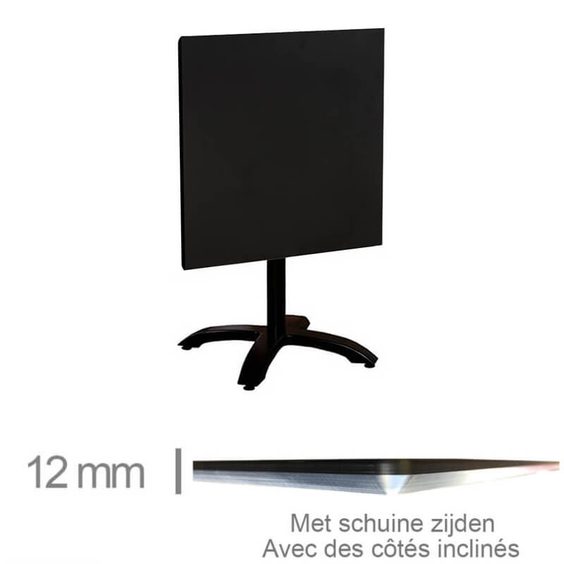 Horeca Table With Folding Frame – Compact Black – 69×69 Cm