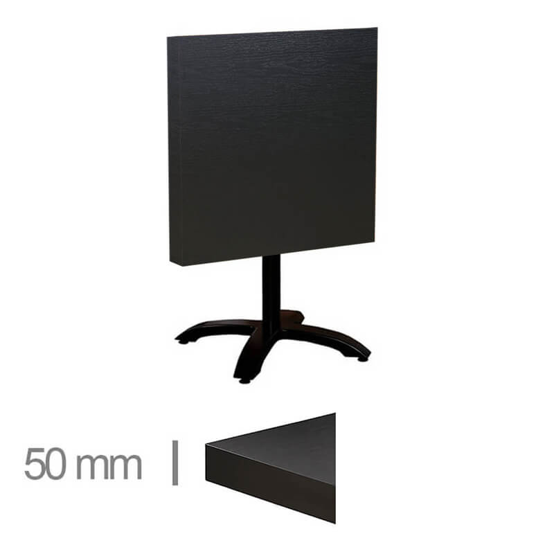Horeca Table With Folding Frame – Dublin Black – 70×70 Cm
