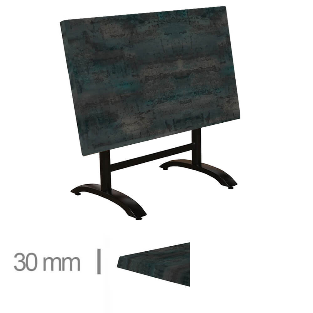 Horeca Folding Terrace Table – Werzalit Green Steel – 70×120 Cm