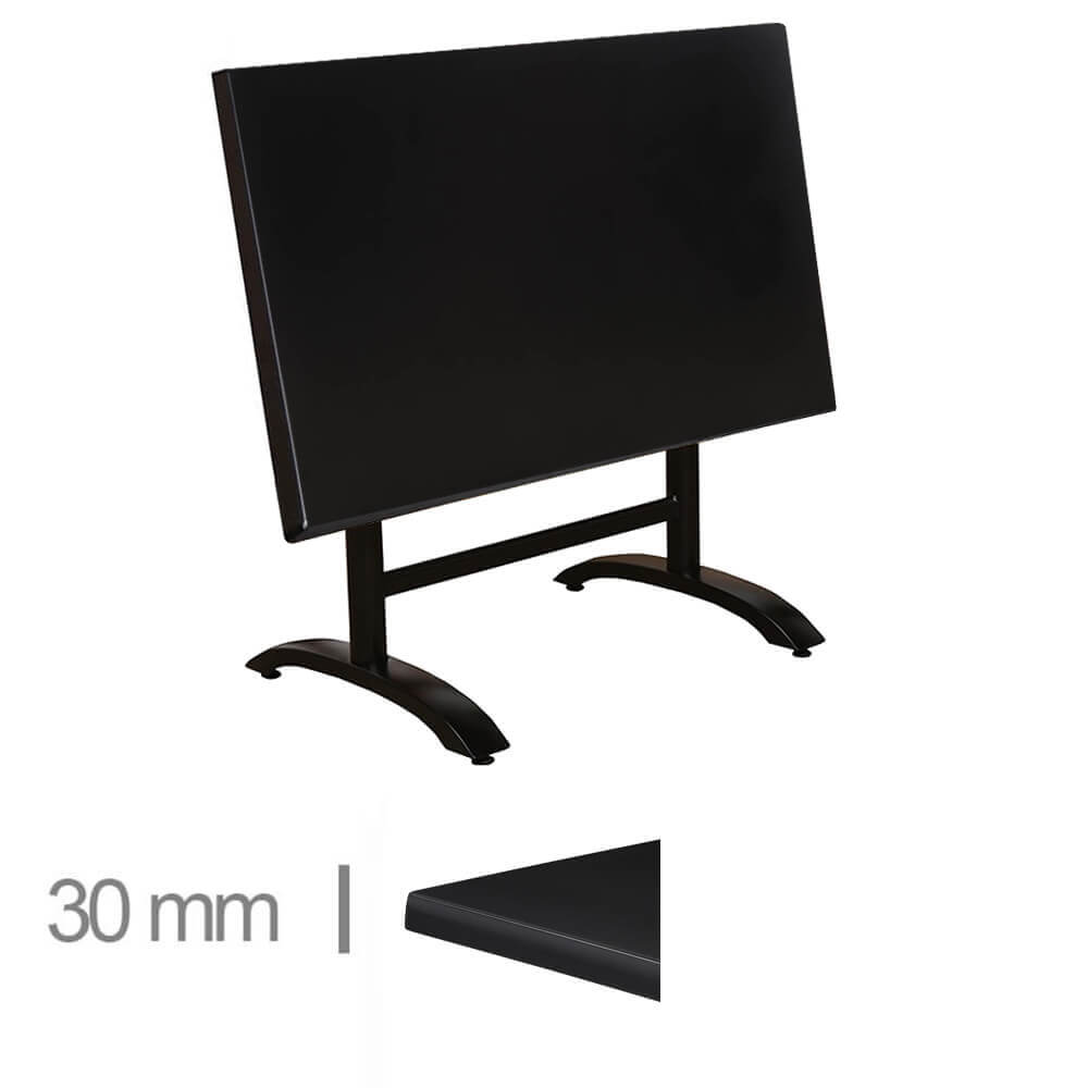 Horeca Folding Terrace Table – Werzalit Black – 70×120 Cm