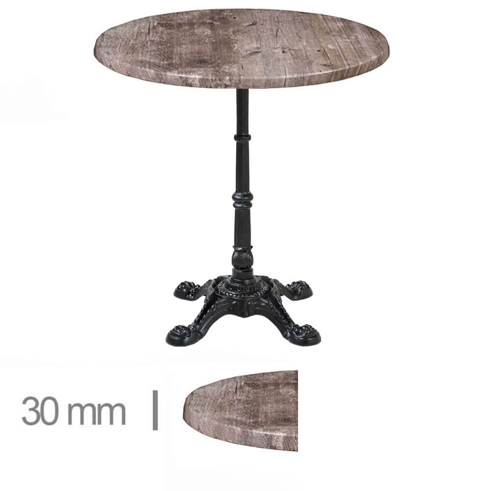 Horeca Round Terrace Table – Werzalit Gray Findus – 70 Cm