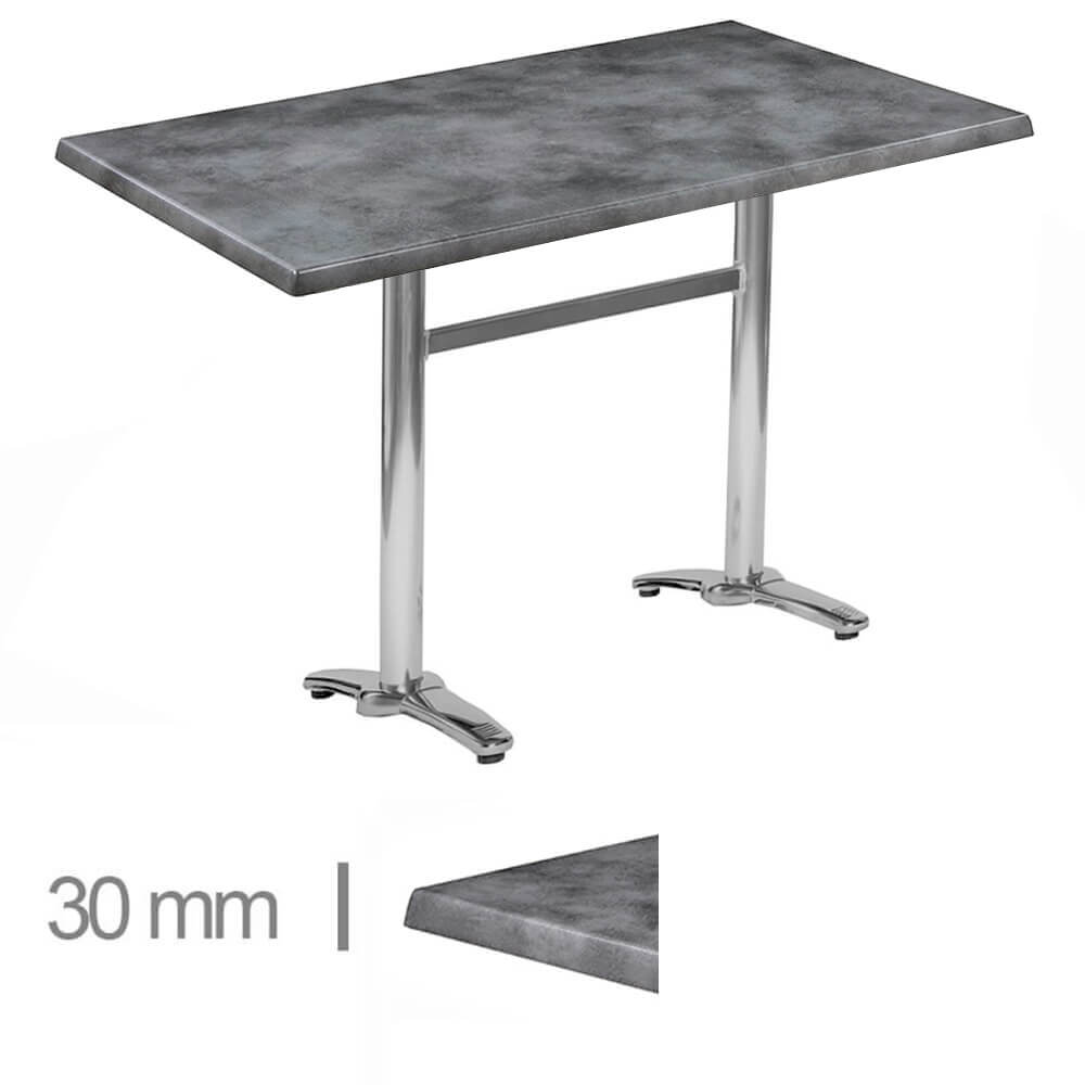 Horeca Terrasse Tisch – Werzalit Beton – 70×120 Cm