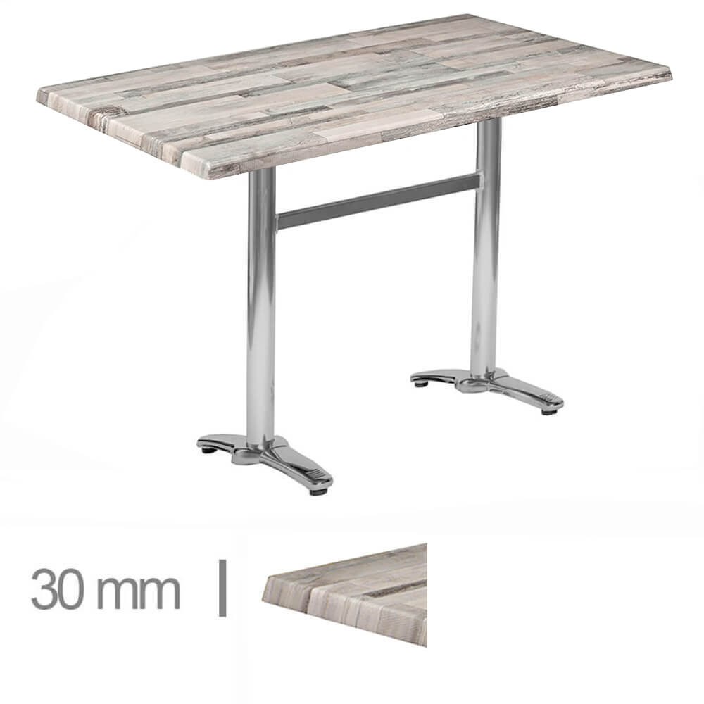 Horeca Terrasse Tisch – Werzalit White Block – 70×120 Cm