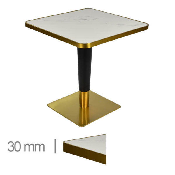 Horeca-Tafel-Faux-Marmer-70×70Cm-Met-Onderstel-B-339-Gold-Black