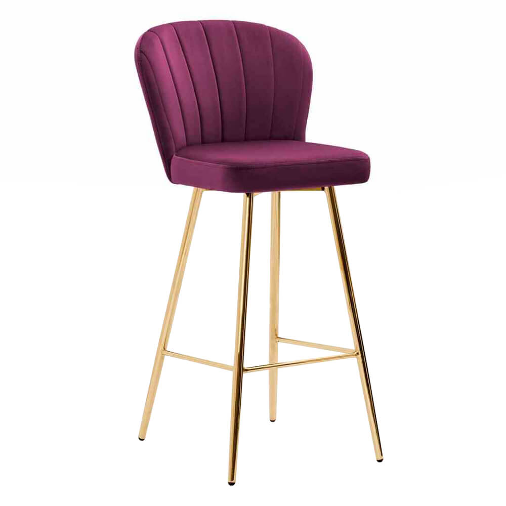 Horeca Bar Chair Velvet – Shelly – Purple