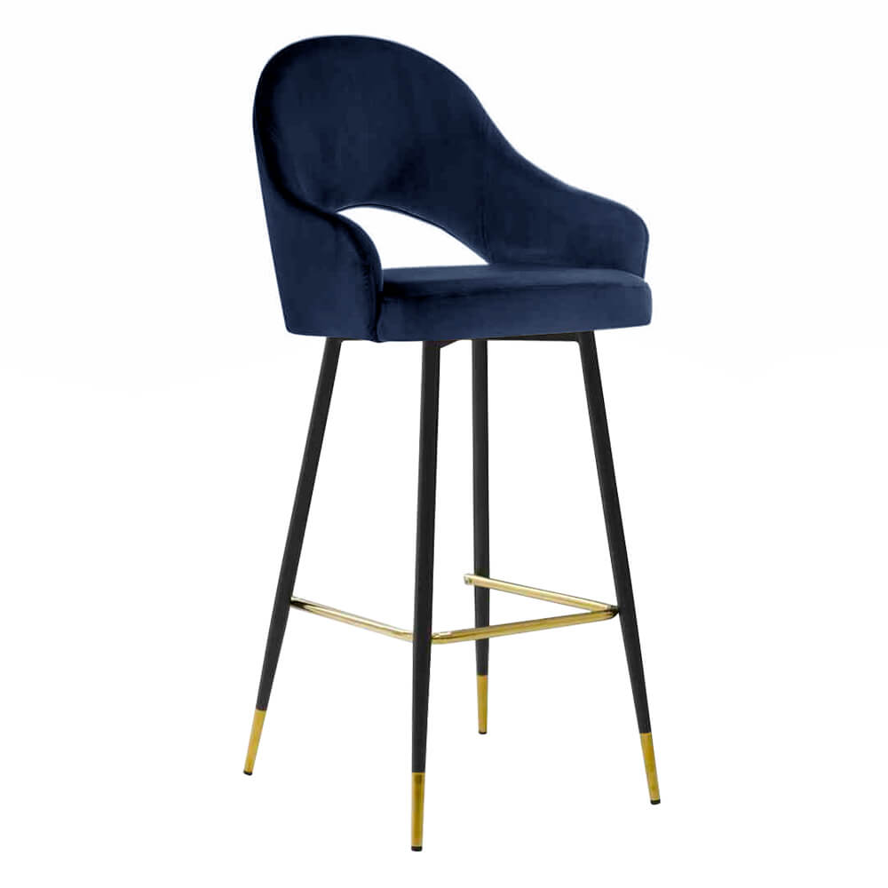 Horeca Bar Chair Velvet – Goda – Blue