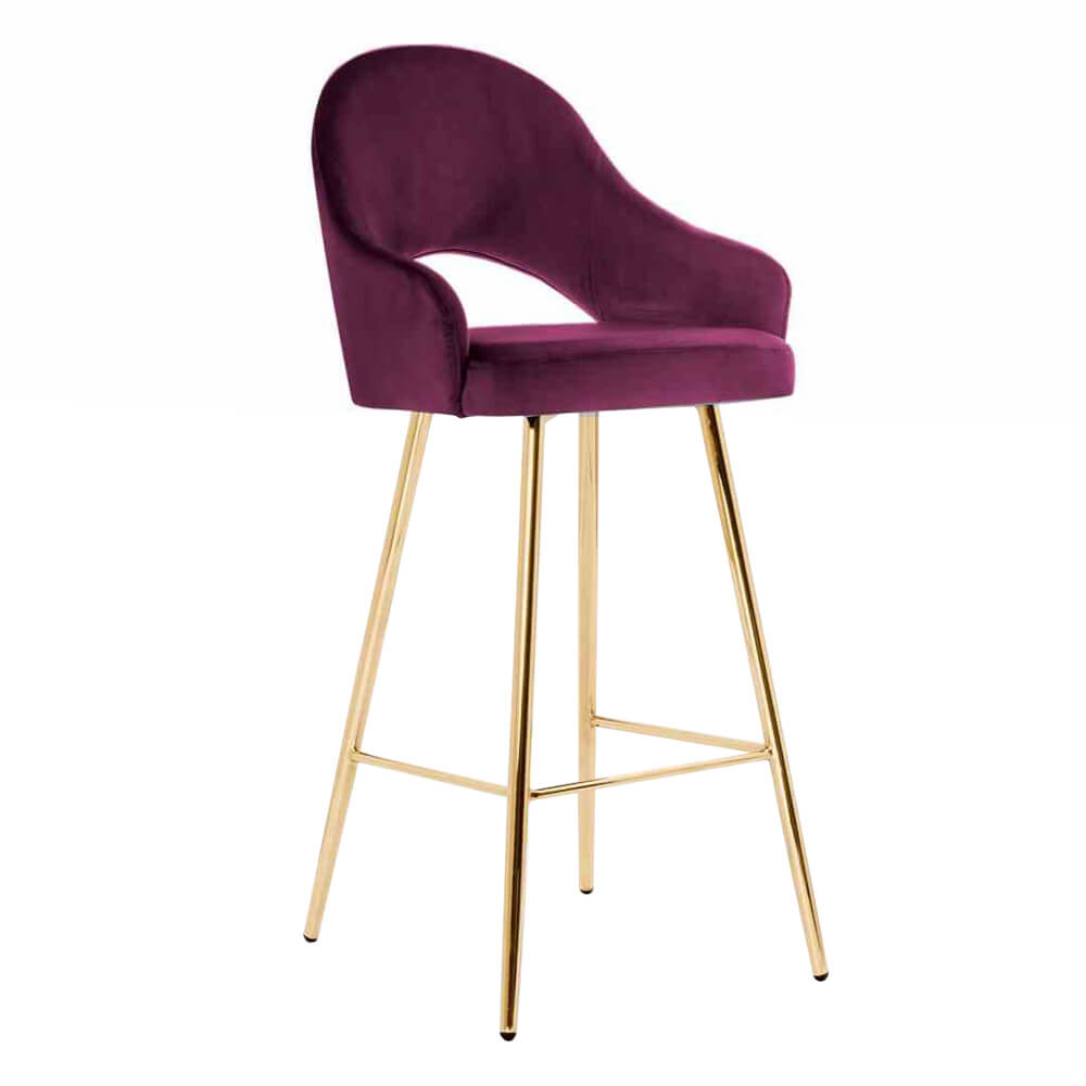 Horeca Bar Chair Velvet – Goda – Purple