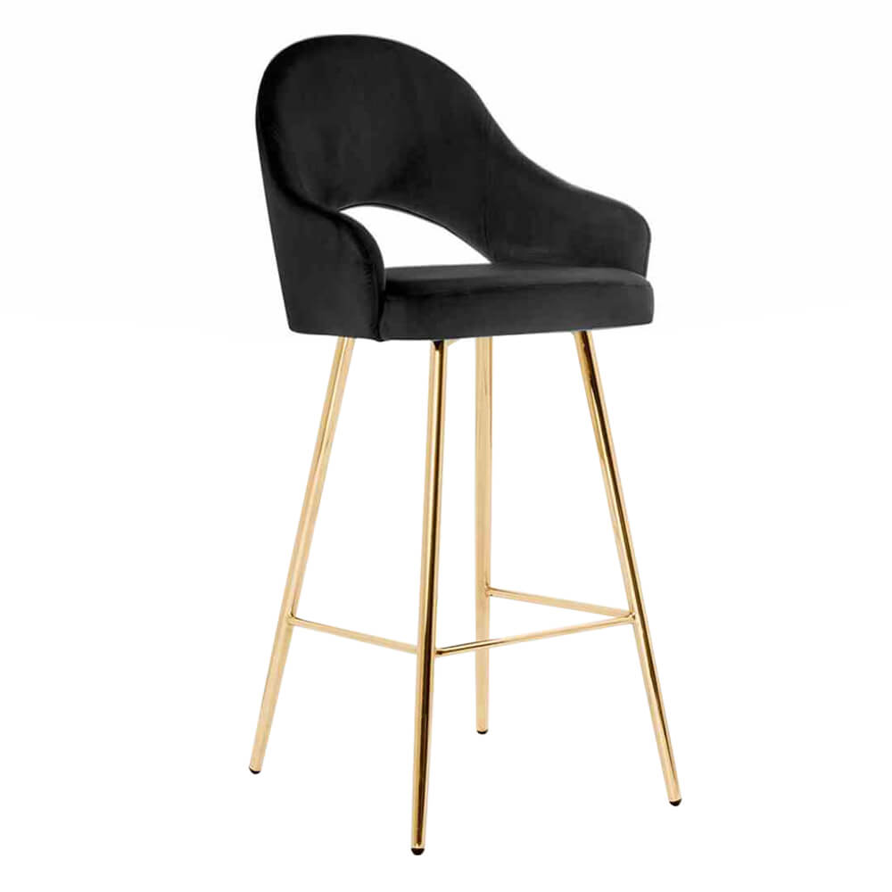 Horeca Bar Chair Velvet – Goda – Black