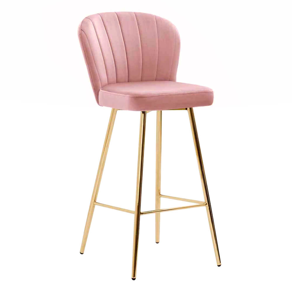 Horeca Bar Chair Velvet – Shelly – Pink