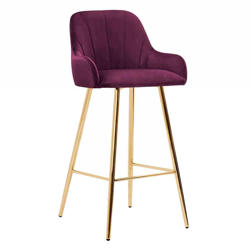 Horeca Bar Chair Velvet – Tulip – Purple