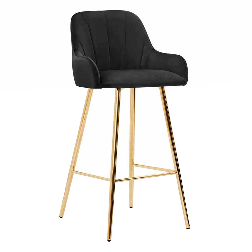 Horeca Bar Chair Velvet – Tulip – Black
