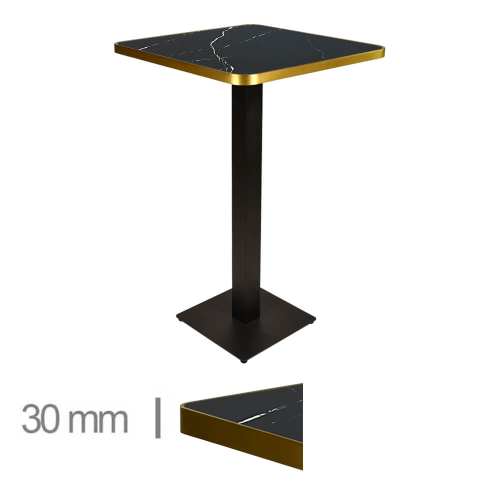 Horeca High Table – Faux Marmer Black – 60×60 – Height 111 Cm