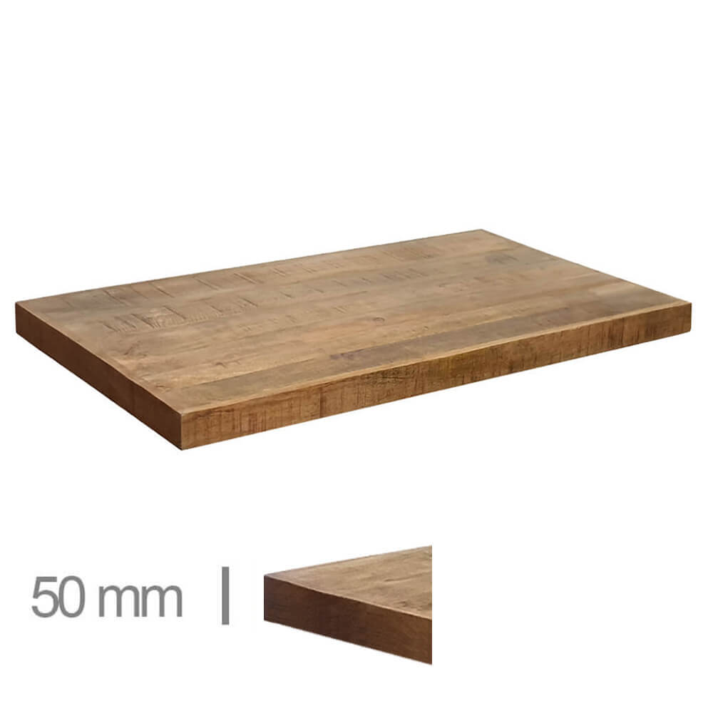 Horeca Mangoholz Tischplatte Rechteckig – Mango – 5 Cm Dick