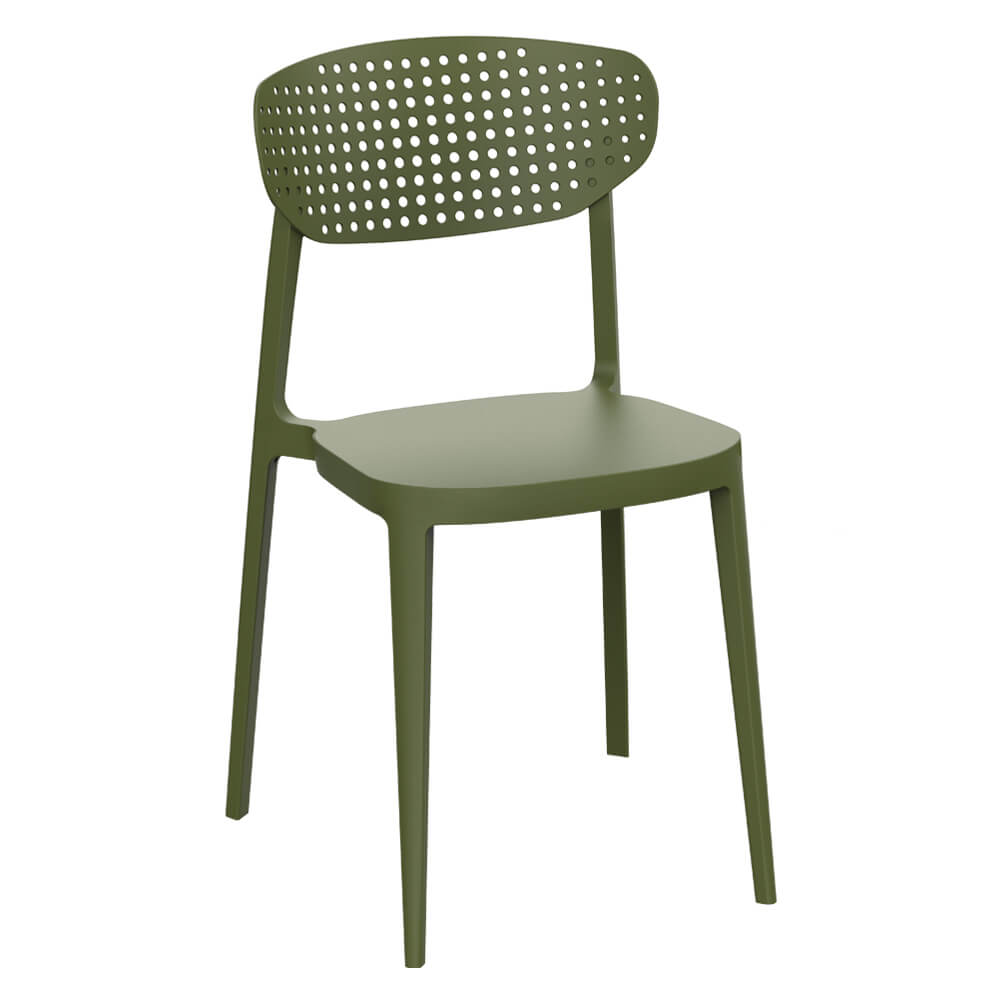 Chaise En Plastique Empilable Pour Terrasse, Café, Restaurant Et Horeca – Como – Olive