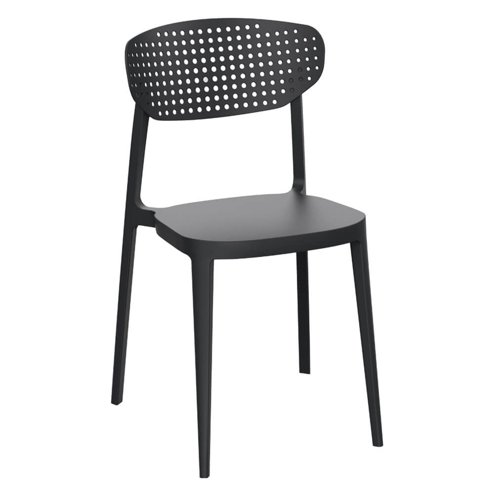 Chaise En Plastique Empilable Pour Terrasse, Café, Restaurant Et Horeca – Como – Noir