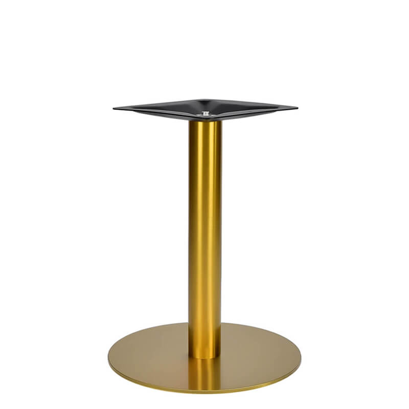 Horeca Low Round Table Base – Stainless Steel And Iron – 43 Cm Height 48 Cm – Gold