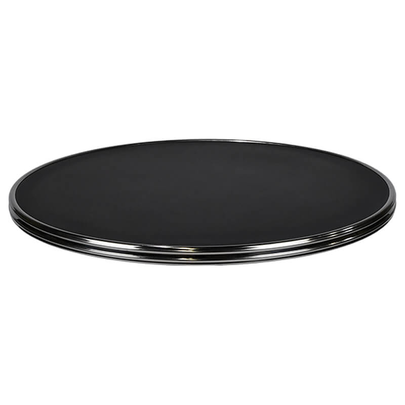 Horeca-Tafelblad-Rond-Met-Chroom-Rand-Werzalit-Zwart-70-3-Cm-Dik-1