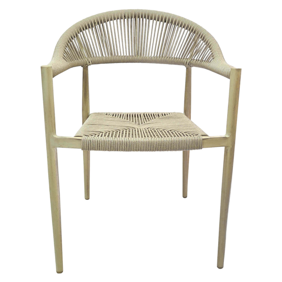 Terrassenstuhl Volga- Mit Armlehnen- Stapelbar- Beige Rattan – Bild 2