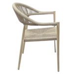 Terrassenstuhl Volga- Mit Armlehnen- Stapelbar- Beige Rattan – Bild 3