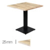 Horeca-Mangohout-Tafel-Mango-Solid-70x70-Cm-Met-Stalen-Onderstel