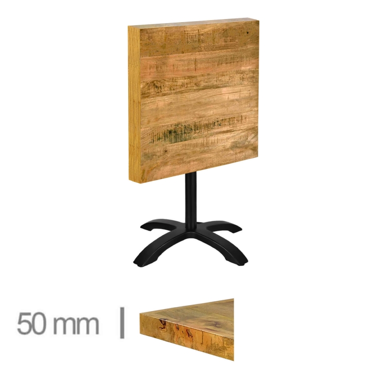 Horeca-Mangohout-Tafel-Met-Klaponderstel-60x60cm-2