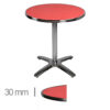 Horeca-Terrastafel-Rond-Met-Chroom-Rand-Werzalit-Rood-60-Cm-108-A-Roma