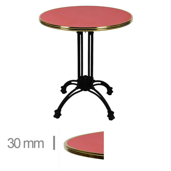 Horeca-Terrastafel-Rond-Met-Messing-Rand-Werzalit-Rood-60-Cm-108-A-442