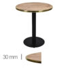 Horec-Tafel-Rond-Met-Messing-Rand-Werzalit-Pony-60-Cm-B-320