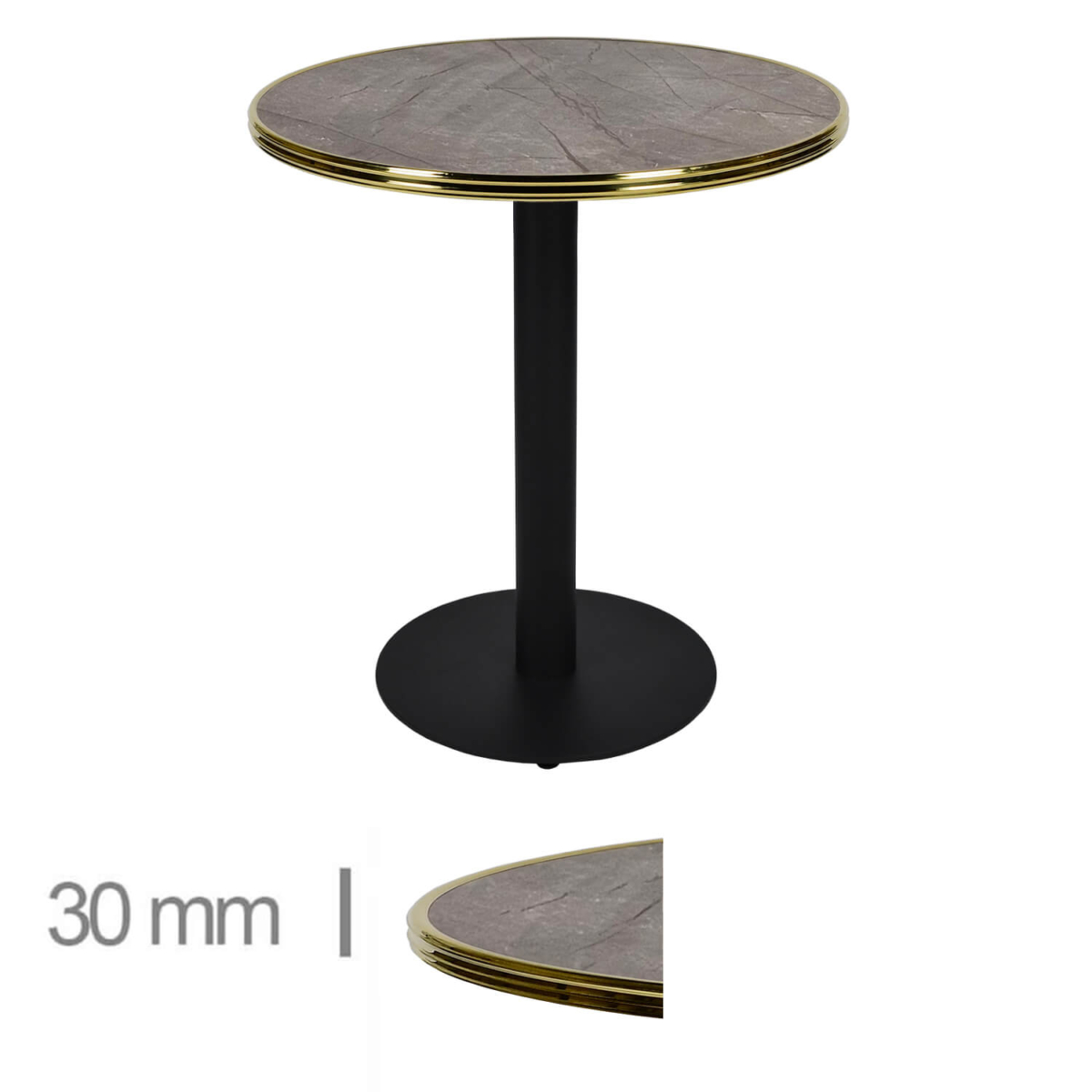 Horeca-Tafel-Rond-Met-Messing-Rand-Werzalit-Dia-70-Cm-B-320 Horeca-Tafel-Rond-Met-Messing-Rand-Werzalit-Dia-70-Cm-B-320