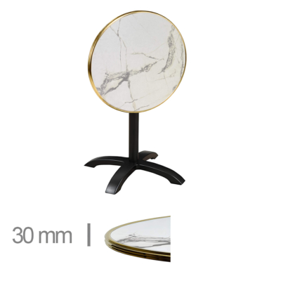 Horeca-Terrastafel-Opklapbaar-Rond-Met-Messing-Rand-Werzalit-Bianca-60-Cm-A-Srd
