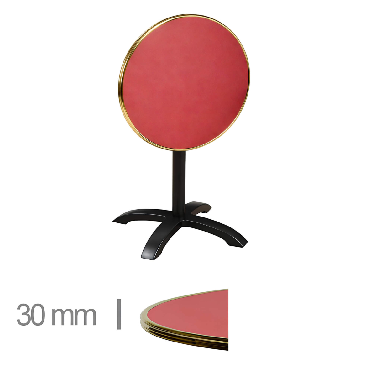 Horeca-Terrastafel-Opklapbaar-Rond-Met-Messing-Rand-Werzalit-Rood-60-Cm-A-Srd Horeca-Terrastafel-Opklapbaar-Rond-Met-Messing-Rand-Werzalit-Rood-60-Cm-A-Srd